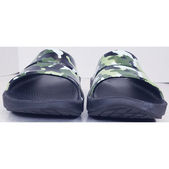 OOFOS Ooahh Green Camo Unisex Slides Sandals Men's US 8/ Wms. US 10/ EUR 41 - Picture 8 of 12